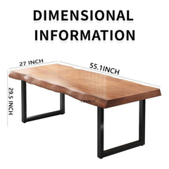 Natural Solid Wood Live-Edge Dining Table – Unique Grain & Organic Edge