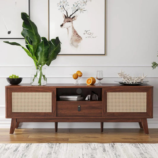 Natural Rattan TV Stand for Living Room