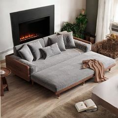 Stylish SERENIT Solid Teak Wood Sofa Cum Bed