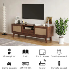 Natural Rattan TV Stand for Living Room