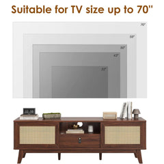 Natural Rattan TV Stand for Living Room