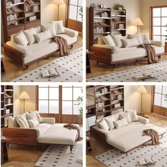 Stylish SERENIT Solid Teak Wood Sofa Cum Bed