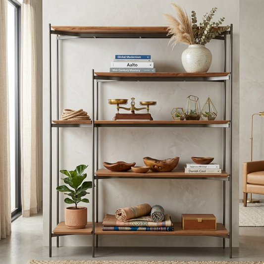 Aranya Asymmetric Solid Wood Display Unit