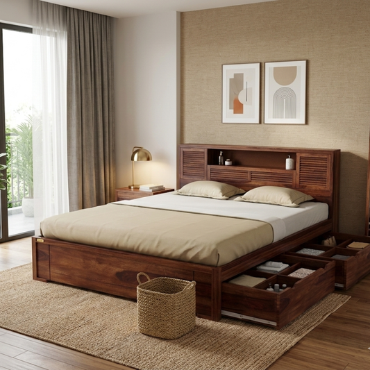Horizon Slatted Storage Bed