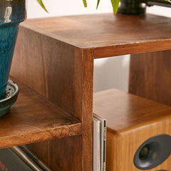 Solid sheesham wood showcase tv unit cabinet