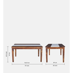 The Aura Solid Sheesham 6-Seater Dining Set