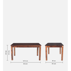 The Cypress Solid Sheesham 6-Seater Dining Set