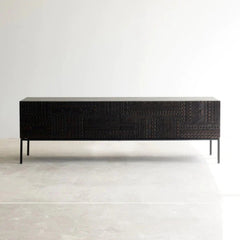 Handcrafted Carved Wooden TV Unit | Elegant TV Cabinet