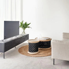 Handcrafted Carved Wooden TV Unit | Elegant TV Cabinet