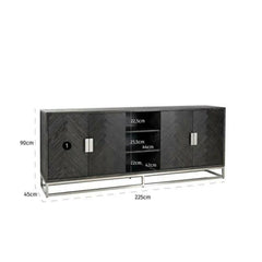 Sideboard Blackbone silver 4-doors