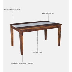 The Aura Solid Sheesham 6-Seater Dining Set