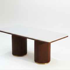 Contemporary Fluted Pedestal Table