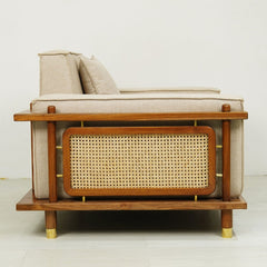 Alaya 3+1+1 Seater Ash Wood Cane Sofa