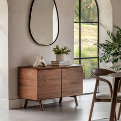 Modern Walnut Wood 2-Door Sideboard