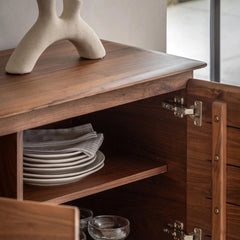 Modern Walnut Wood 2-Door Sideboard