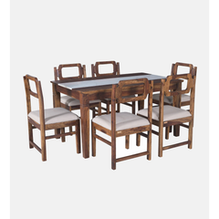 The Aura Solid Sheesham 6-Seater Dining Set