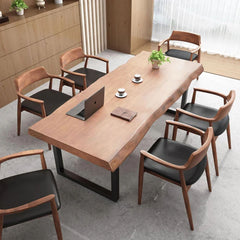 Natural Solid Wood Live-Edge Dining Table – Unique Grain & Organic Edge
