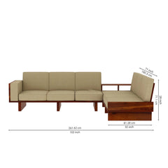 6 Seater L Shape Corner Sofa Set with Washable Zipper Cover