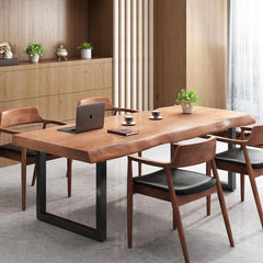 Natural Solid Wood Live-Edge Dining Table – Unique Grain & Organic Edge