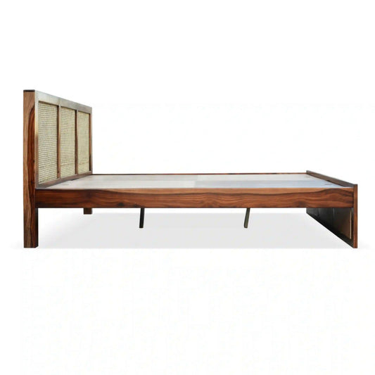 Rattan Solid Sheesham Wood Cane Bed
