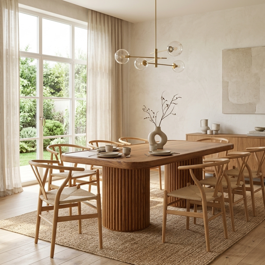 Aranya Fluted Pillar Dining Table