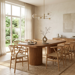 Aranya Fluted Pillar Dining Table