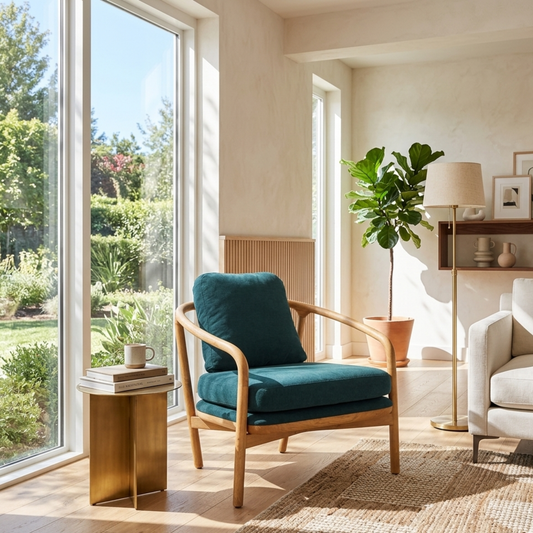 Viridian Curve Mid-Century Lounge Chair