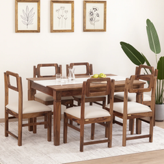 The Aura Solid Sheesham 6-Seater Dining Set