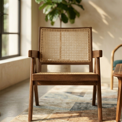 Aranya V-Leg Cane Lounge Chair