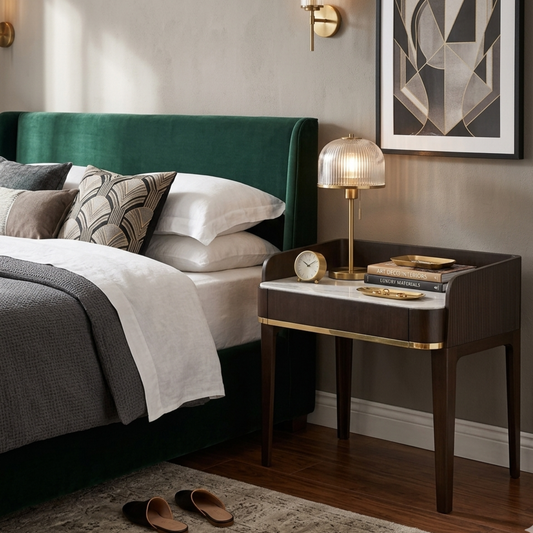 Verona Marble-Top Bedside Table