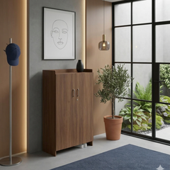 Modern 2-Door Wooden Shoe Cabinet