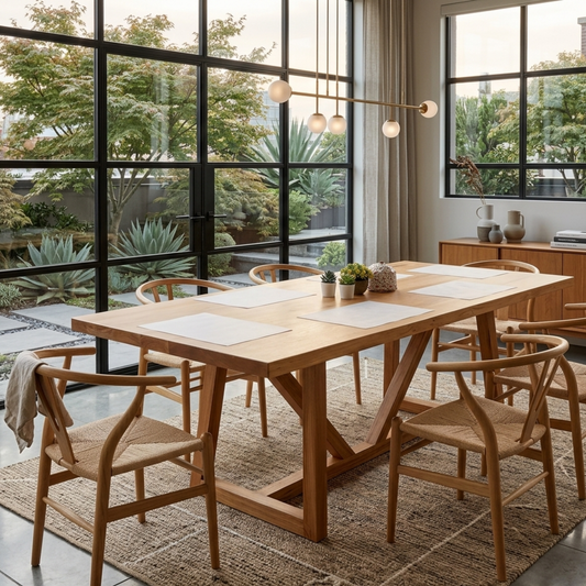 Haven Solid Wood Trestle Table