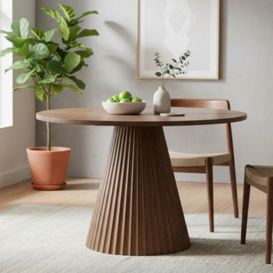 Mango Wood 4-Seater Dining Table with Flat Walnut Finish