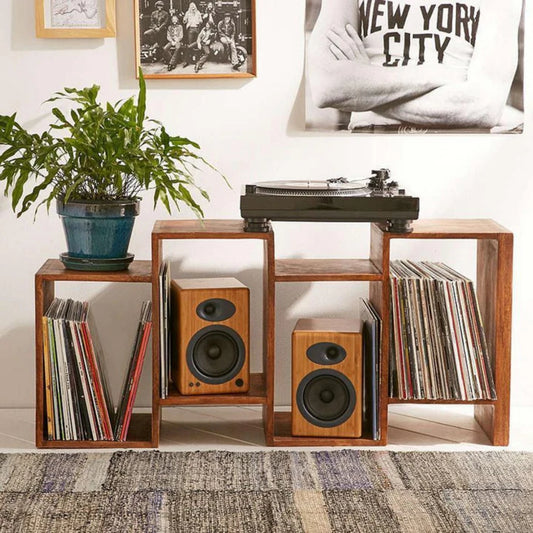 Solid sheesham wood showcase tv unit cabinet