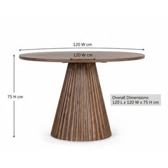 Mango Wood 4-Seater Dining Table with Flat Walnut Finish