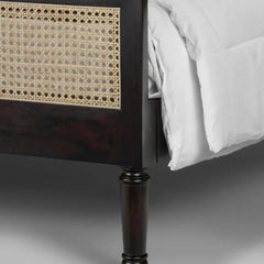 Solid Wood Rattan Bed