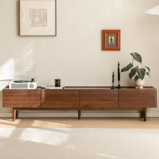 Real Wood Tv Stand Walnut Finish