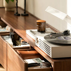 Real Wood Tv Stand Walnut Finish