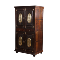 Maharaja Brass-Inlaid Heritage Cabinet