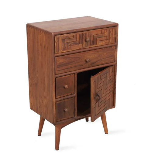 Arlo Geometric Wood Chest of Drawers