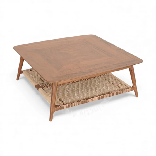 Veda Solid Wood & Woven Coffee Table