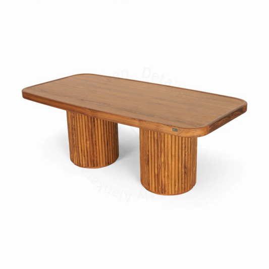 Aranya Fluted Pillar Dining Table
