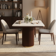 Contemporary Fluted Pedestal Table