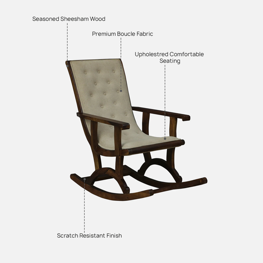 Solid Wood Tufted Upholstered Rocking Chair