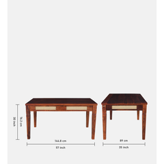 The Malabar Cane and Solid Sheesham 6-Seater Dining Set