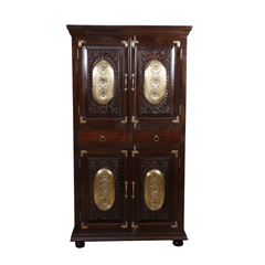 Maharaja Brass-Inlaid Heritage Cabinet