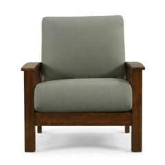 Veda Solid Wood Mission Accent Chair