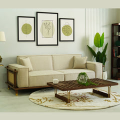 Alaya 3+1+1 Seater Ash Wood Cane Sofa