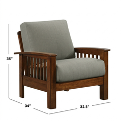 Veda Solid Wood Mission Accent Chair