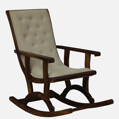 Solid Wood Tufted Upholstered Rocking Chair